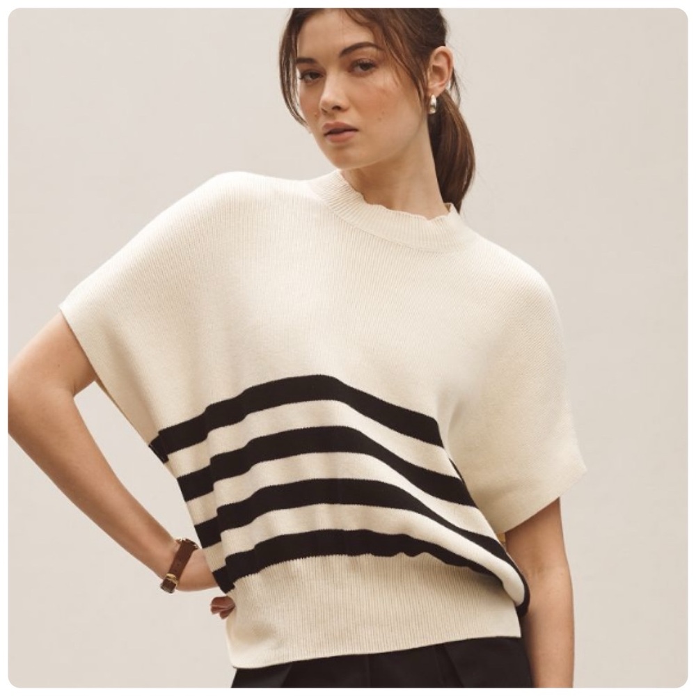 NWT Anthropologie Maeve Oversized Short-Sleeve Sweater Top, M